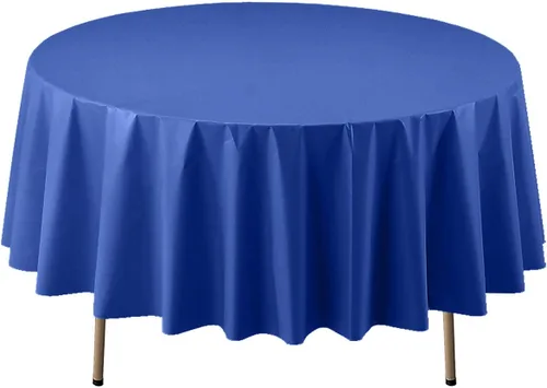 Vista 11 de Party Essentials Mantel redondo de plástico desechable de 84 pulgadas, 3 unidades, color negro