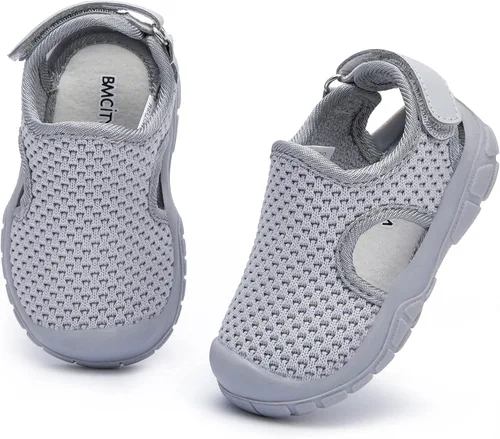 Vista 3 de BMCiTYBM Sandalias de verano con punta cerrada para bebé, niño, niña, zapatos ligeros, antideslizantes, para primeros pasos, 6, 9, 12, 18, 24 meses