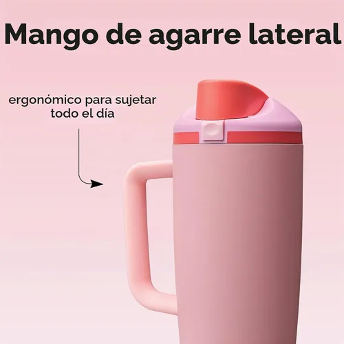 Vista 5 de Owala FreeSip - Botella de agua de acero inoxidable, 30 onzas, pastel de comida de ángel Angel Food Cake