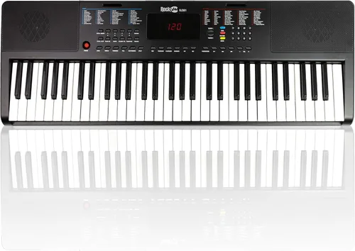 Vista 7 de RockJam Piano de teclado de 61 teclas con kit de pantalla LCD, soporte, banco, auriculares y teclado compacto de 61 teclas con soporte