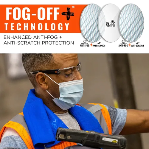Vista 3 de Ergodyne Skullerz VALI - Gafas de seguridad antiarañazos, antivaho, ANSI z87.1 Lente Transparente