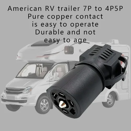 Vista 6 de Adaptador de luz de remolque, enchufe hembra de conector de remolque, conector de remolque de hoja plana de 7 pines a 4 y 5, accesorios automotrices
