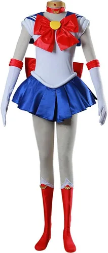Vista 5 de Traje de cosplay para adultos, Sailor Moon Tsukino Usagi, 7 piezas