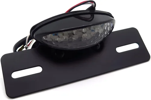 Vista 7 de Cateye - Luz trasera para placa de matrícula de aleación grande Cafe Racer Bobber motocicleta