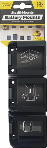 Vista 2 de StealthMounts Dewalt - Soporte de batería inalámbrico para herramientas eléctricas Dewalt de 12 V, 6 unidades, color rojo