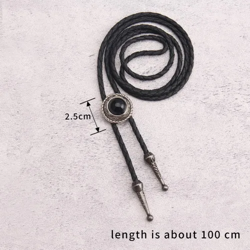 Vista 282 de Jeilwiy Corbata de bolo para hombre, corbata de vaquero occidental, collar de corbata de bolo dorado, corbata de cuero, corbata de Halloween