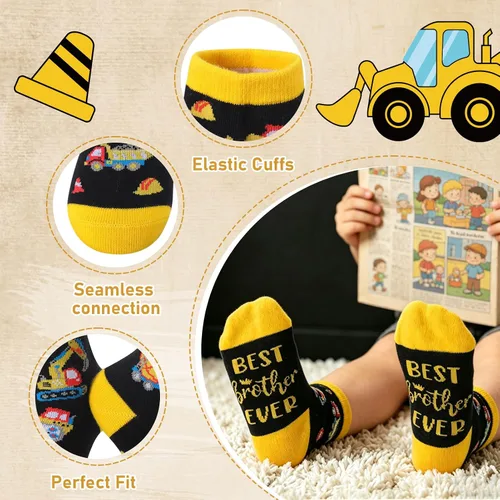 Vista 3 de Regalos promocionados a hermano mayor para niños pequeños Big Bro Baseball Hat Socks