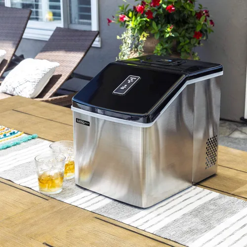 Vista 8 de Luma Clear Cube Ice Maker Máquina Portátil de Hielo para Encimera Primeros Cubos en 15 Minutos, 40 Libras de Hielo en 24 Horas Diseño de Acero