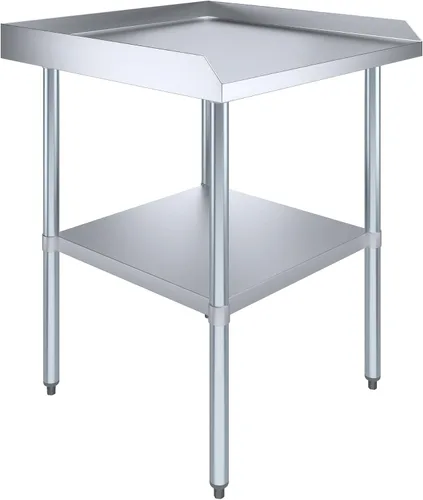 Vista 12 de AmGood Mesa de trabajo comercial con protector antisalpicaduras y protectores laterales Altura: 35" Mesa de preparación de acero inoxidable