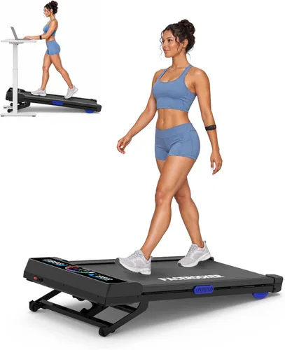 Vista 8 de Walking Pad Treadmill 450 lb Capacity, Auto Incline Under Desk Treadmill Negro carbón