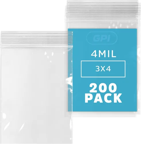 Vista 46 de Bolsas reutilizables de plástico transparente con cremallera – Paquete de 100 unidades GPI a granel de 2 x 3 pulgadas de grosor, resistentes