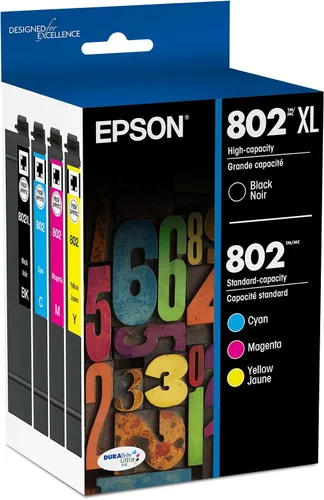 Vista 13 de EPSON 802 DURABrite Ultra Ink Cartucho negro de alta capacidad (T802XL120-S) funciona con WorkForce Pro WF-4720, WF-4730, WF-4734, WF-4740