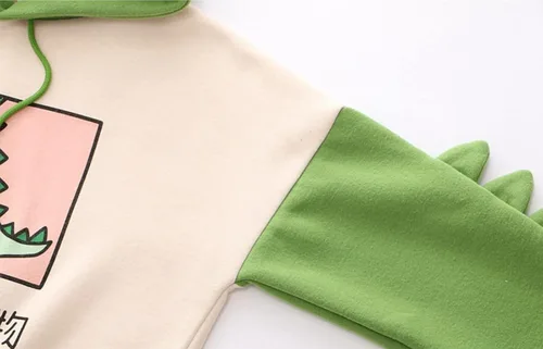 Vista 3 de Sudadera con capucha Kawaii con capucha de dinosaurio para Teengirls