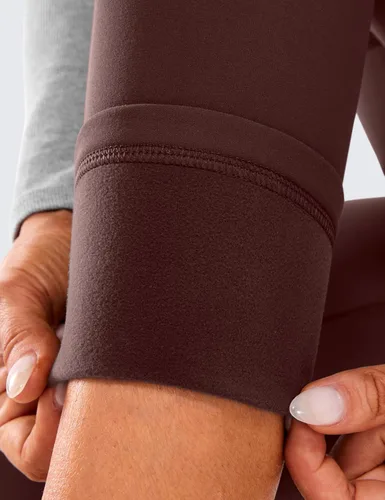 Vista 4 de CRZ YOGA Womens Fleece Lined Soft Leggings 26.5" - Lounge Yoga Winter Warm Water Resistant High Waist Casual Thermal Pants