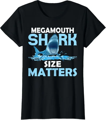 Vista 20 de Mega Shark Size Matter Camiseta Fun Shark Puns, Negro