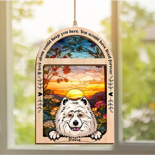 Vista 244 de LOVELYPOD Adorno de Navidad personalizado de sabueso afgano, atrapasoles con nombre, regalos de pérdida de mascotas, regalos para amantes