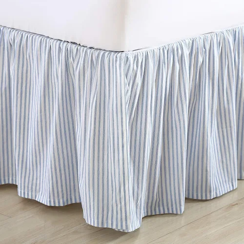 Vista 3 de Laura Ashley - Falda de cama individual, tela 100% algodón con una construcción suave y ligera, longitud de caída de 14.5 pulgadas, diseño de ropa