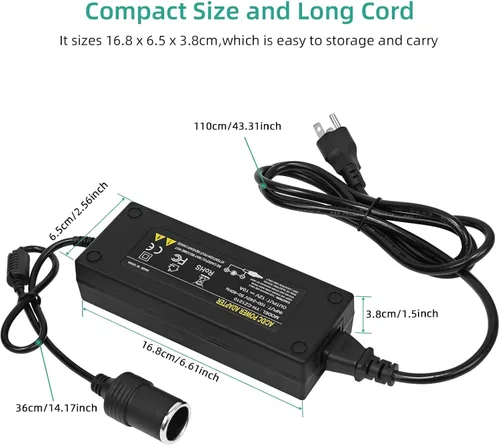 Vista 6 de Convertidor de CA a CC DOBVDLA de 120 W, adaptador de fuente de alimentación de CA/CC, transformador de 100 V ~ 240 V a 12 V 10 A, enchufe