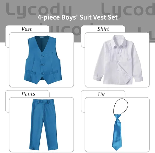 Vista 104 de Conjunto de chaleco para niños, trajes formales, trajes de boda, ropa de vestir