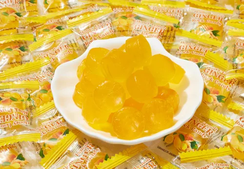Vista 3 de GT Honey Lemon Ginger Rock Candy, bolsa de 4.41 onzas, 1 paquete
