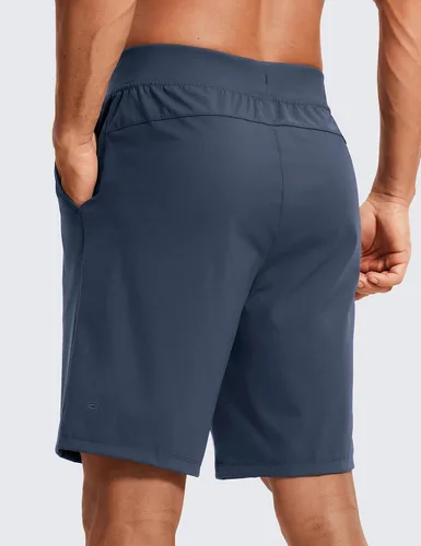 Vista 2 de CRZ YOGA Men's Four-Way Stretch Workout Shorts - 9'' Linerless Soft Durable for Casual Athletic with Pockets
