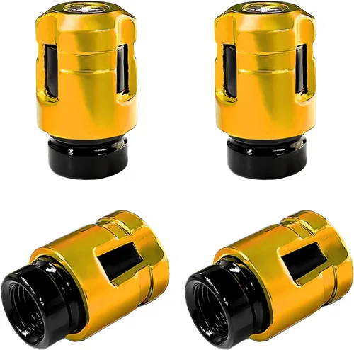 Vista 21 de Yourkar 4 tapas de vástago de válvula de neumático de automóvil, cubiertas de válvula de rueda de aleación de aluminio de forma única, resistentes a