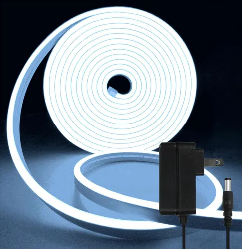 Vista 13 de Tira de luz LED de neón inteligente IC de 6.56 pies, tira de luz LED con aplicación/control remoto, cambio de color, sincronización de música, tira