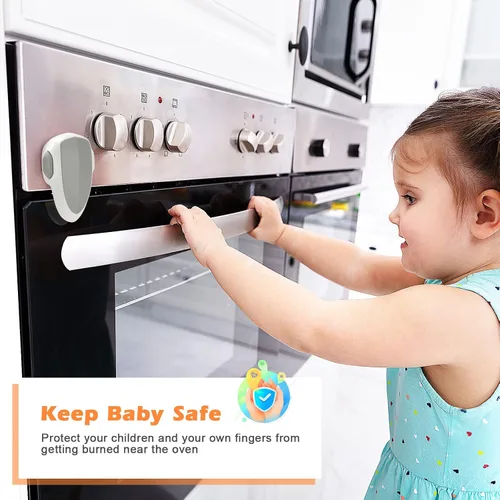 Vista 2 de 2 cerraduras de puerta para horno, seguridad para niños, horno a prueba de bebés, cerradura frontal para horno a prueba de niños, fácil de instalar