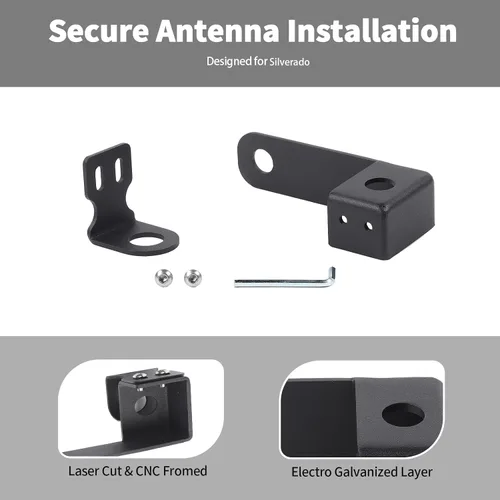 Vista 2 de Linskip Antena CB de Servicio Pesado Compatible con Montaje en Mástil de Puerta Trasera para Chevrolet Silverado y GMC-Sierra 1500 2014-2018