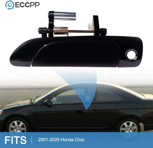 Vista 2 de ECCPP Manija de puerta Exterior Exterior Exterior Delantero Lado del Conductor para 2001-2005 para Honda Civic Smooth Negro