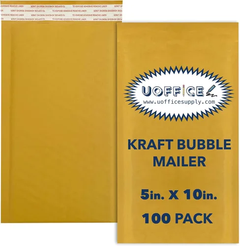 Vista 9 de Sobres de burbujas de papel kraft, 100 sobres acolchados pequeños #0-6 x 10 pulgadas, sobres de burbujas de papel kraft, sobres protectores, sobres