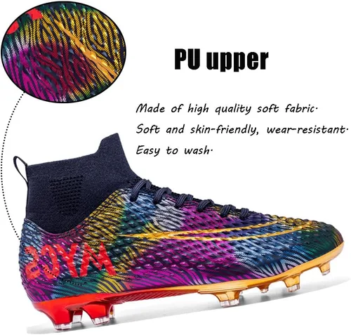 Vista 2 de Botas de fútbol para hombre, zapatos de fútbol, zapatos de punta, zapatos cómodos para adultos, atléticas, al aire libre, interior, competición