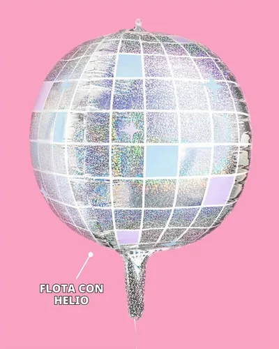 Vista 5 de xo, Fetti - Globos de bola de discoteca iridiscentes plateados, 4 unidades, para despedida de soltera