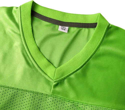 Vista 4 de MESOSPERO Camiseta de fútbol americano para jóvenes, camiseta deportiva en blanco para niños