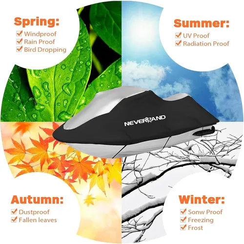 Vista 8 de Funda para moto acuática compatible con Yamaha Seadoo, funda para moto acuática remolcable de 2 3 plazas, resistente a los rayos UV, impermeable