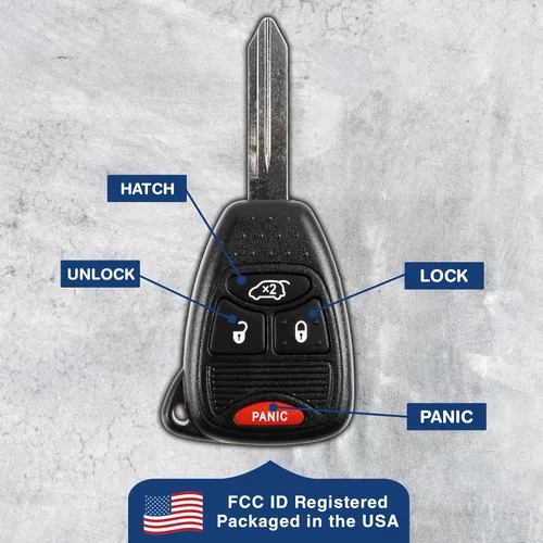 Vista 5 de KeylessOption Llavero para 2004 2005 2006 2007 2008 2009 2010 2011 2012 2013 2014 2015 2016 Chrysler 300 Dodge Durango Ram Jeep Cherokee Remote, 4