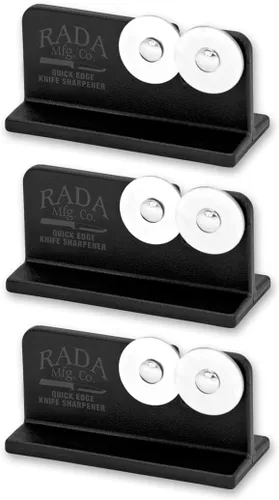 Vista 6 de Rada Cutlery Quick Edge - Afilador de cuchillos (R119), 3.5 x 2 pulgadas, ruedas de acero inoxidable, fabricado en Estados Unidos, paquete de 2