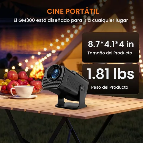 Vista 6 de Mini proyector con WiFi y soporte Bluetooth 4K y proyector inteligente