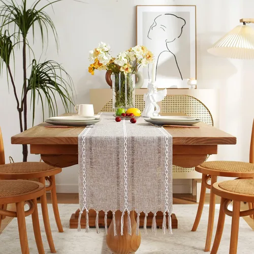 Vista 10 de Chassic - Caminos de mesa estilo granja, rústicos boho de 72 pulgadas de largo para comedor, decoración de mesa para fiestas, vacaciones y bodas, 14