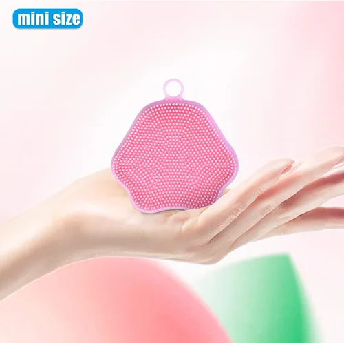 Vista 6 de Mini cepillo de limpieza facial de silicona, exfoliante facial manual, almohadilla de cepillo de limpieza, limpiador facial suave para exfoliar