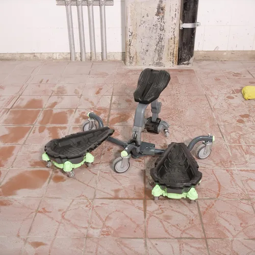 Vista 5 de Rodilleras rodantes V3, rodilleras móviles ergonómicas duraderas con asiento, capacidad de giro de 360°, soporta 360 libras, compactables, óptimas