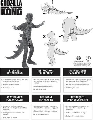 Vista 3 de Godzilla VS Kong Godzilla Kids Costume