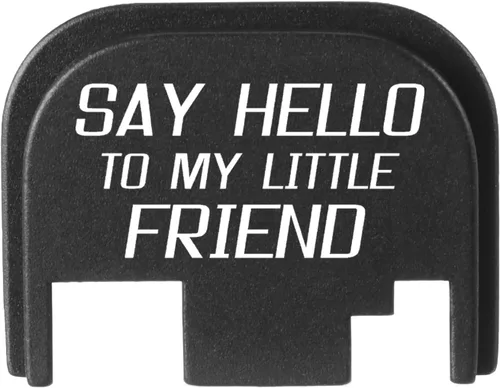 Vista 38 de NDZ Performance Gen 1-4 Rear Slide Cover Plate for Glock 9mm .40 .357 .45 Laser Engraved Popular Images in Black Aluminum - Choose Image