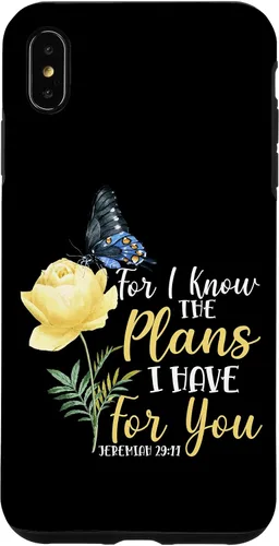Vista 11 de iPhone 16 Christian Bible Verse Butterfly Rose Flower Jeremiah 29:11 Case