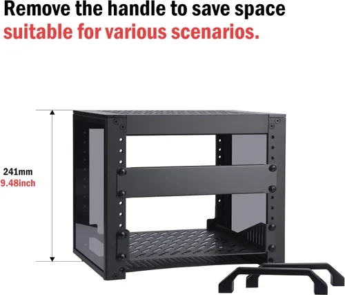 Vista 6 de GeeekPi Bastidor de servidor 4U, mini rack de red de 10 pulgadas para equipos de red, servidores, audio y video, montaje en rack DeskPi RackMate T0