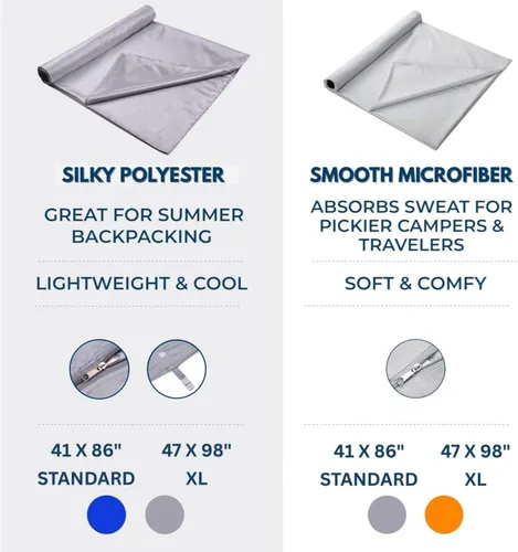 Vista 6 de The Friendly Swede Sleeping Bag Liner - Cold Weather Microfiber or Ultralight Polyester Adult Sleep Sack in 3 Sizes- for Hotel and Camping Sheets