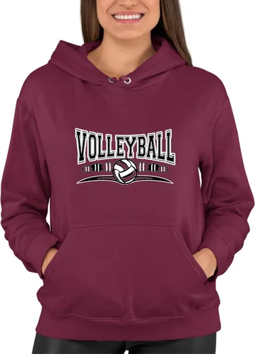 Vista 12 de Go All Out Sudadera con capucha para hombre y mujer con diseño fresco de voleibol