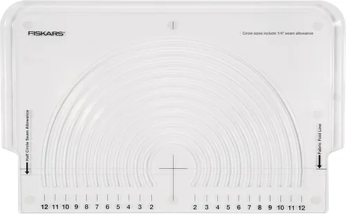 Vista 2 de Fiskars - Cortador circular de tela, corte círculos en tela sin rastrear 11 Size Options from 2" to 12" in Diamter, Rotating & SoftGrip Handle for