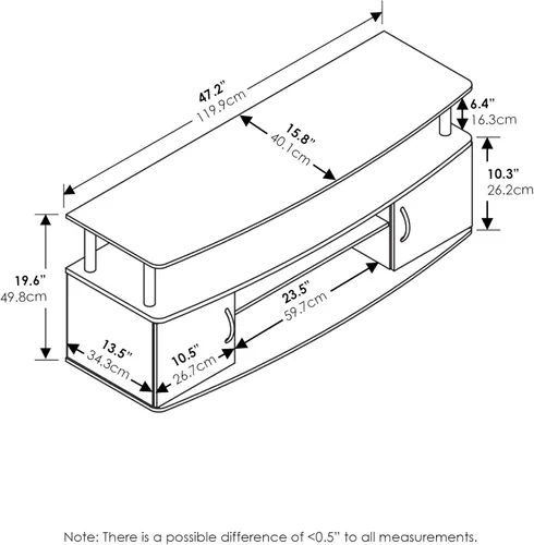 Vista 8 de Furinno - Soporte para centro de entretenimiento, para televisor de hasta 55 pulgadas, pino ámbar/negro