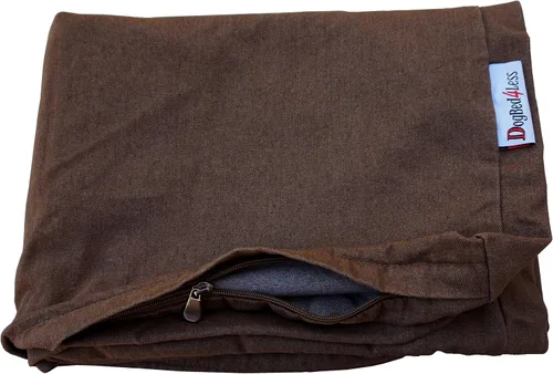 Vista 6 de Dogbed4less Funda externa para cama de perro de mezclilla marrón chocolate resistente, solo funda de repuesto, 6 tamaños: pequeño, mediano, grande